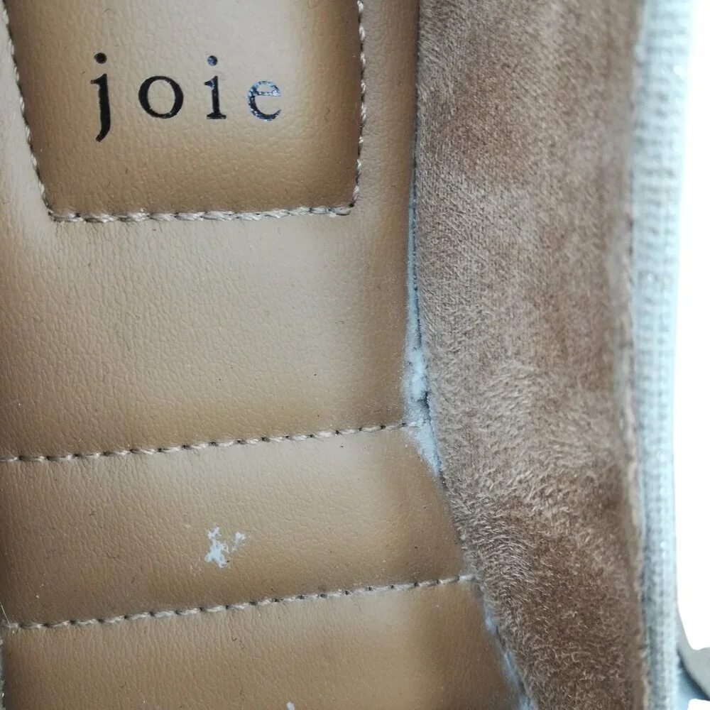 Joie Cara Metallic Gold Beige Espadrille Shoes Size 7.5 Platform Woven Slip-On